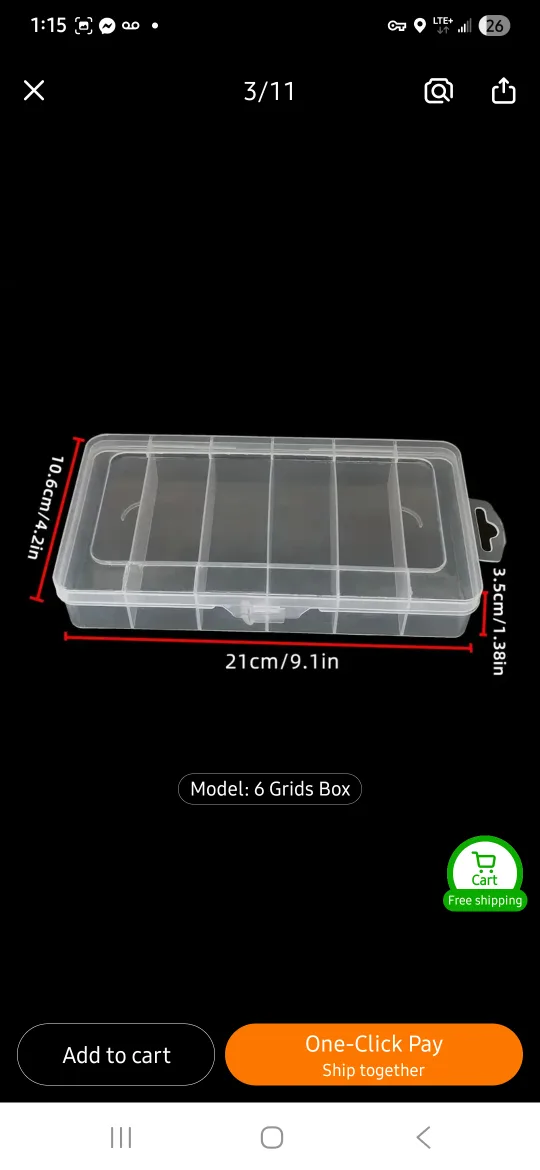 NEW 6 Grids Clear Plastic Organizer Box 📦 image indicator(3)