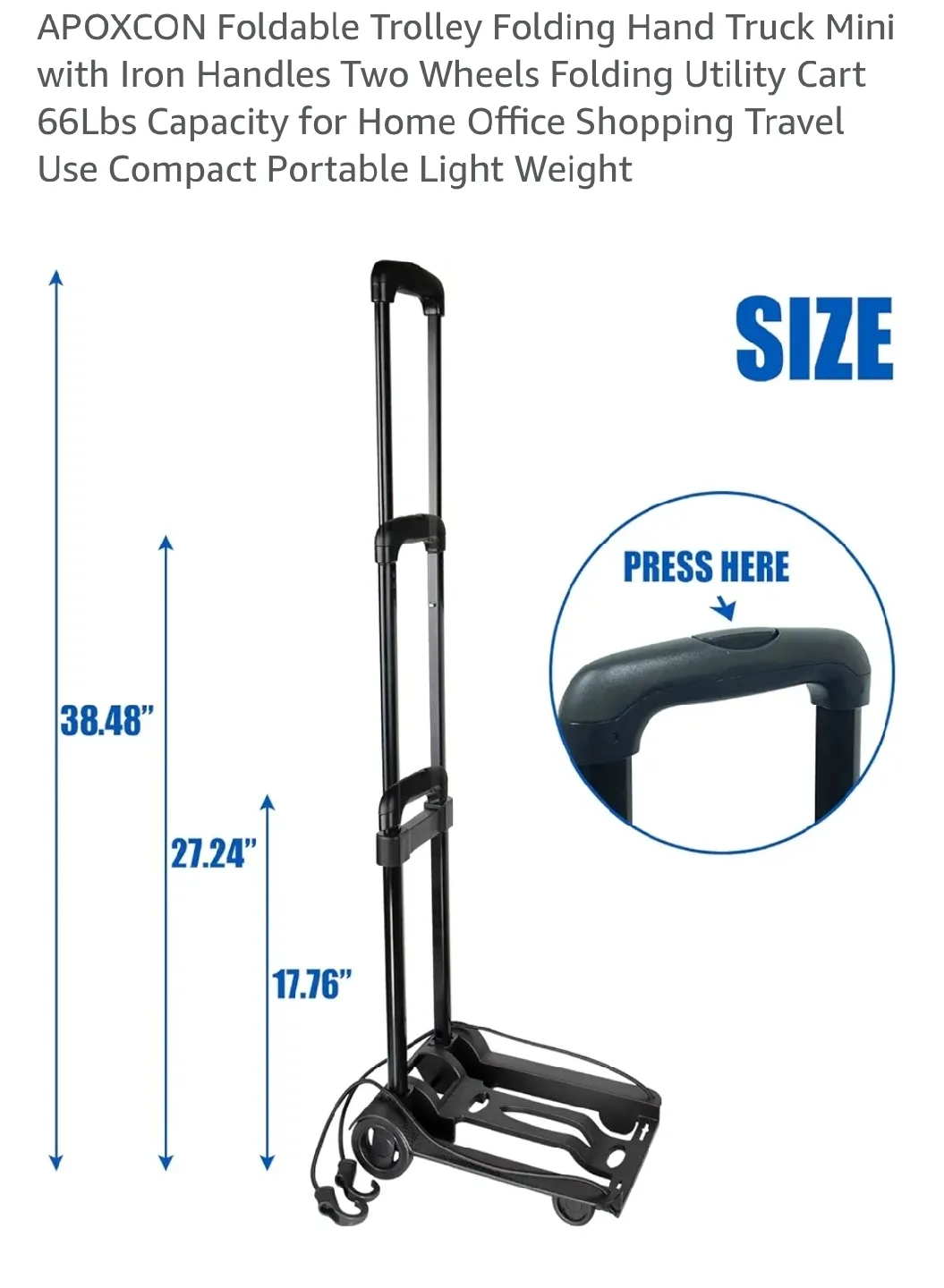 Compact Foldable Trolley – Lightweight, Durable & Travel-Ready! image indicator(2)