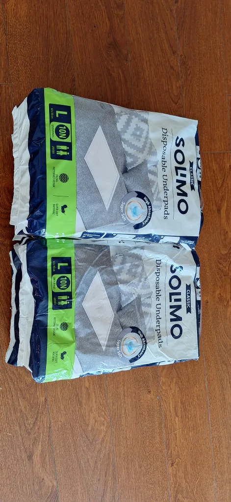 SOLIMO Classic Disposable Underpads, Size L, 10 Count thumbnail