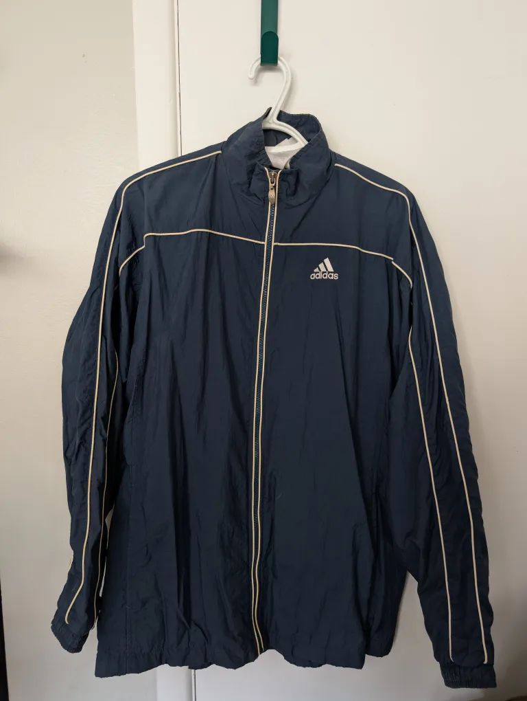 Adidas Navy Blue Windbreaker Jacket - Size XL image indicator(3)