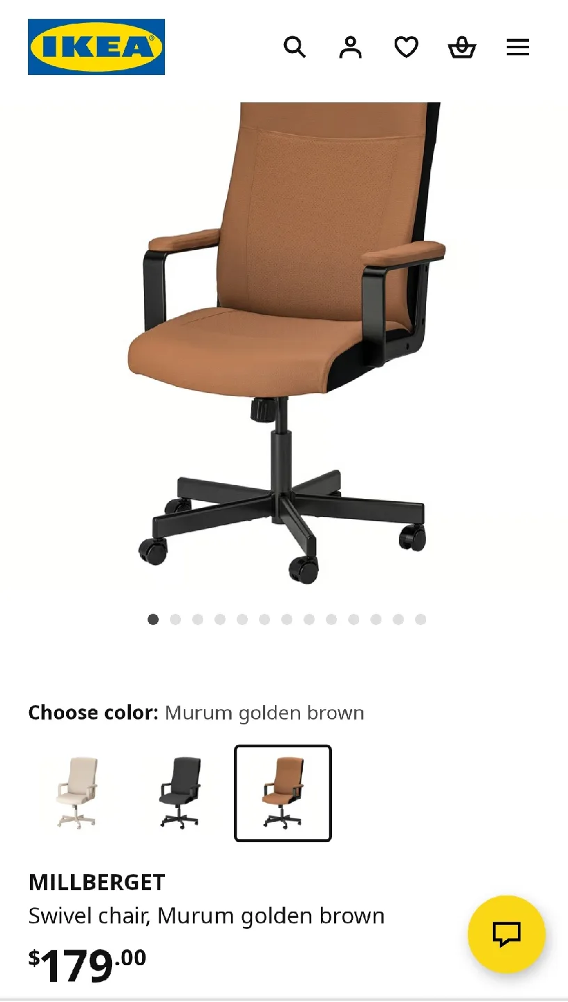 Tan Faux Leather Office Chair image indicator(10)