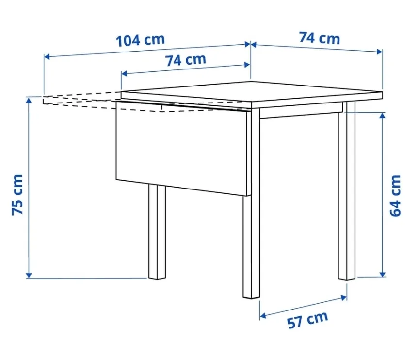 IKEA NORDVIKEN Drop-leaf Table, Black image indicator(5)
