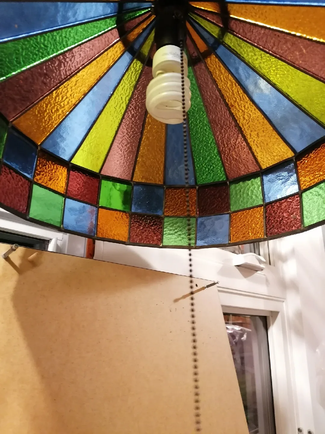 Vintage Stained Glass Hanging Lamp image indicator(2)