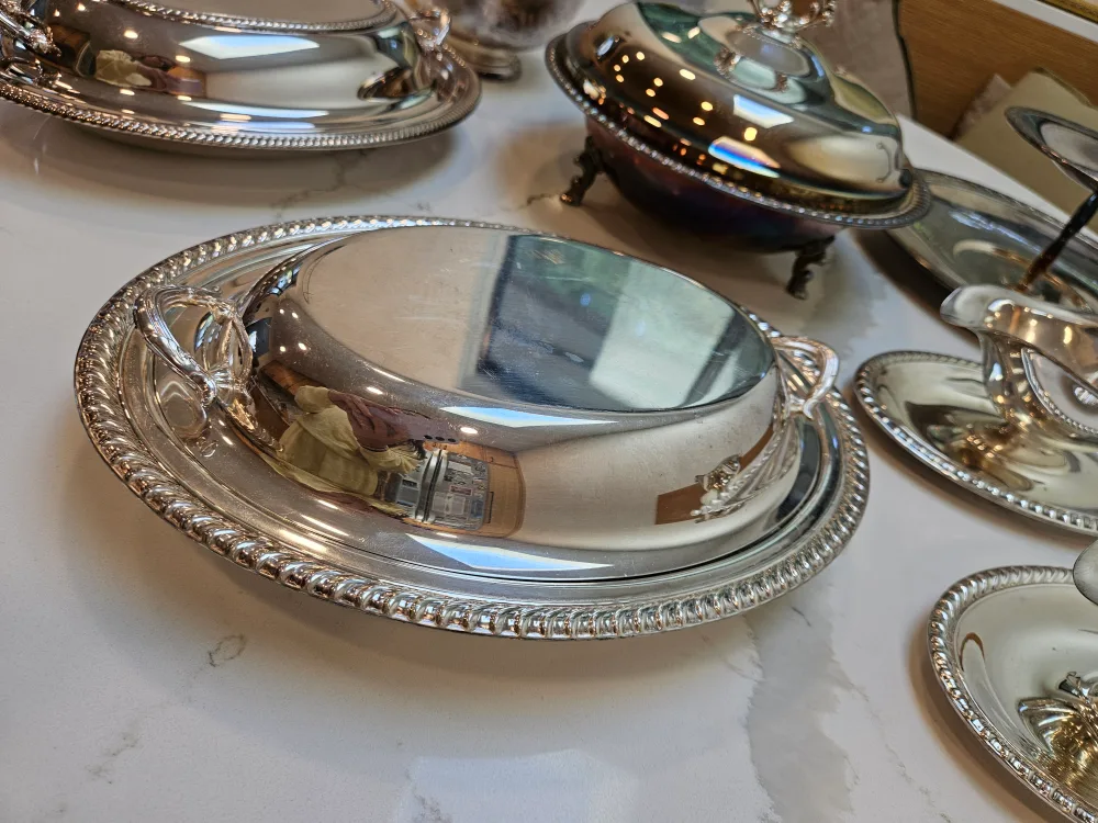 Silver Plated Serving Dishes Thanksgiving Christmas 7 piece image indicator(3)