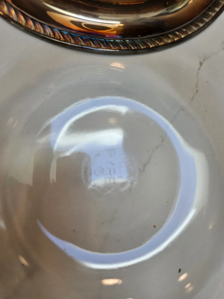 Silver plate Serve Dish with Pyrex Bowl image indicator(4)