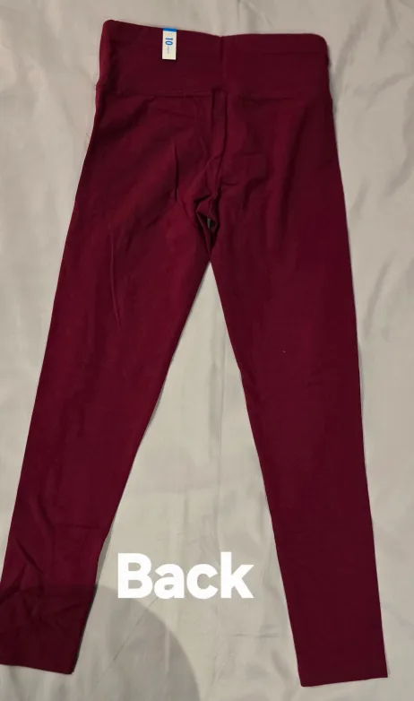NEW! Girls Justice Burgundy Leggings - Size 10 Youth image indicator(4)