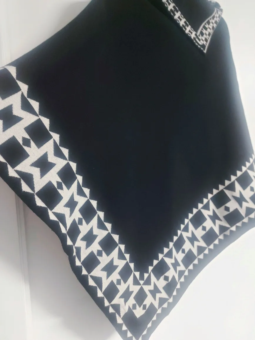 Mm Sweet Black Warm Poncho - New Fashion & Style thumbnail