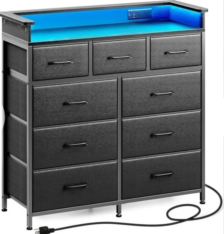 9-Drawer Dresser with Charging Station & LED Light thumbnail