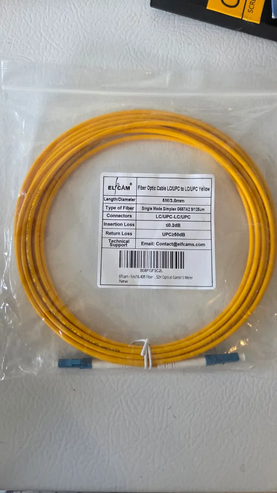 New Elfcam Fiber Optic Cable LC/UPC Yellow 5M thumbnail