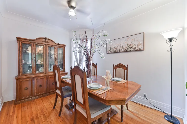 Wooden Dining Set with Hutch thumbnail