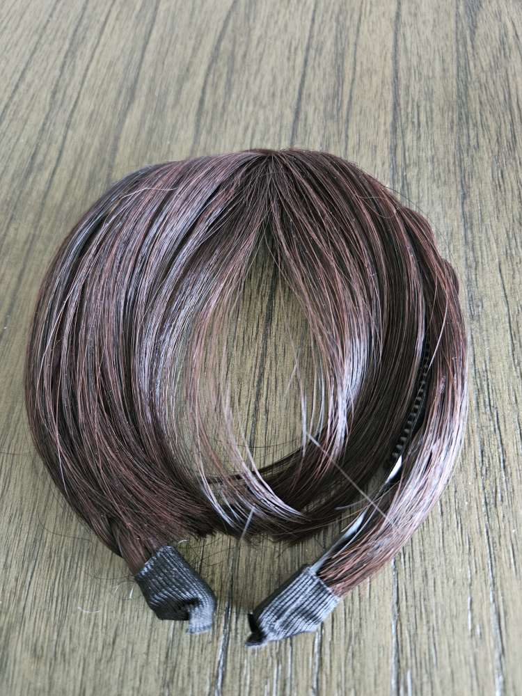 Braided Clip in Bangs - Dark Brown - photo 3