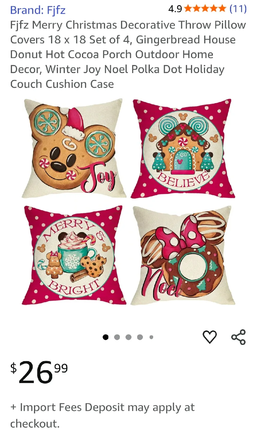 Brand New Christmas Throw Pillow Covers (Set of 4) image indicator(4)