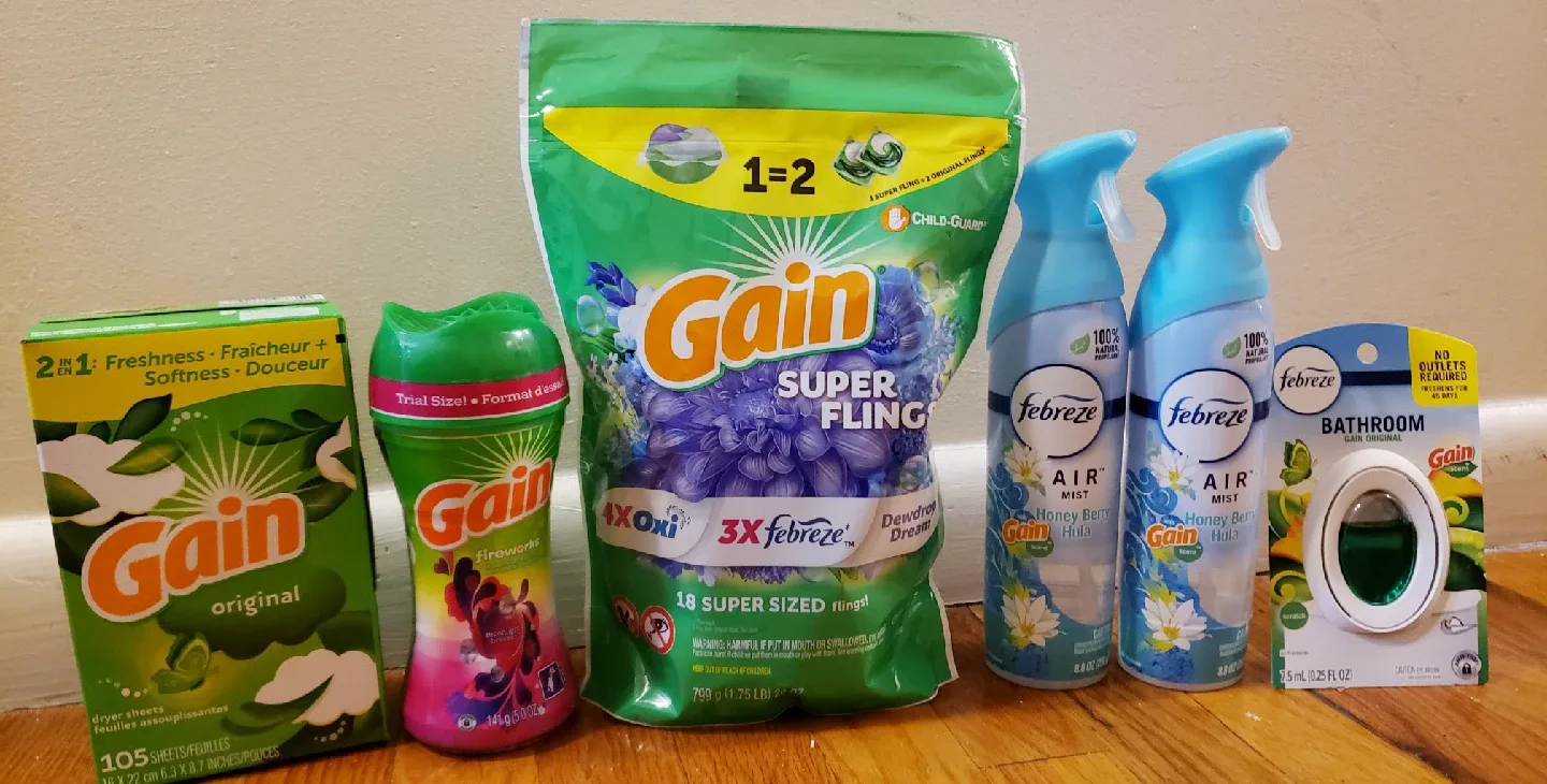Gain Laundry Bundle: Dryer Sheets, Flings, Air Freshener thumbnail