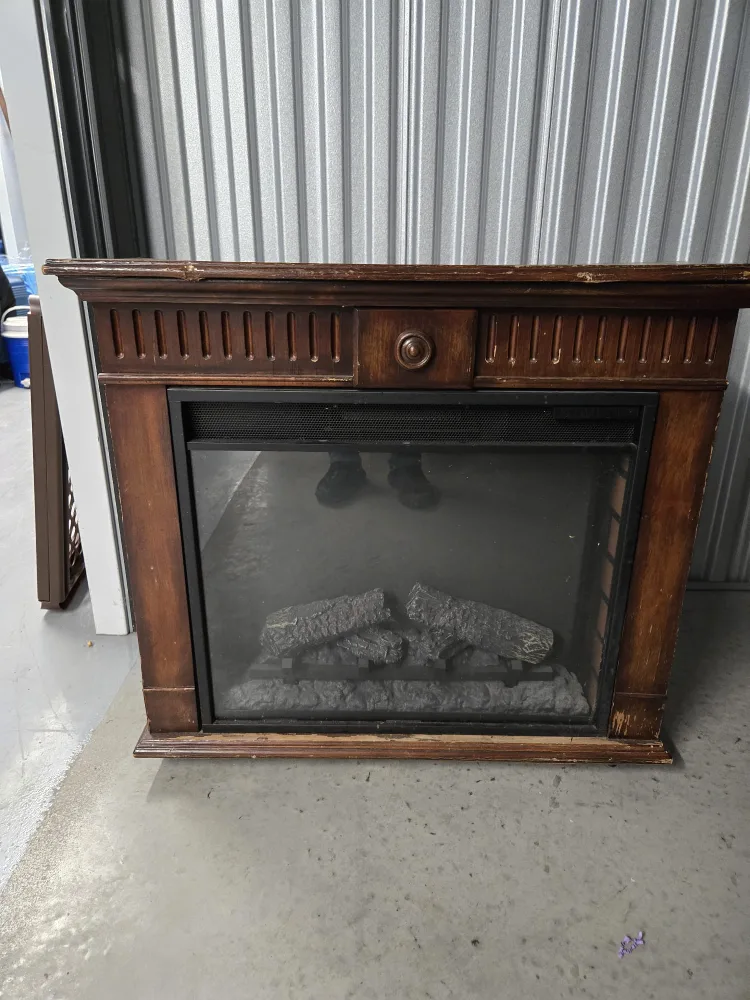 Electric Fireplace Heater with Wood Cabinet thumbnail