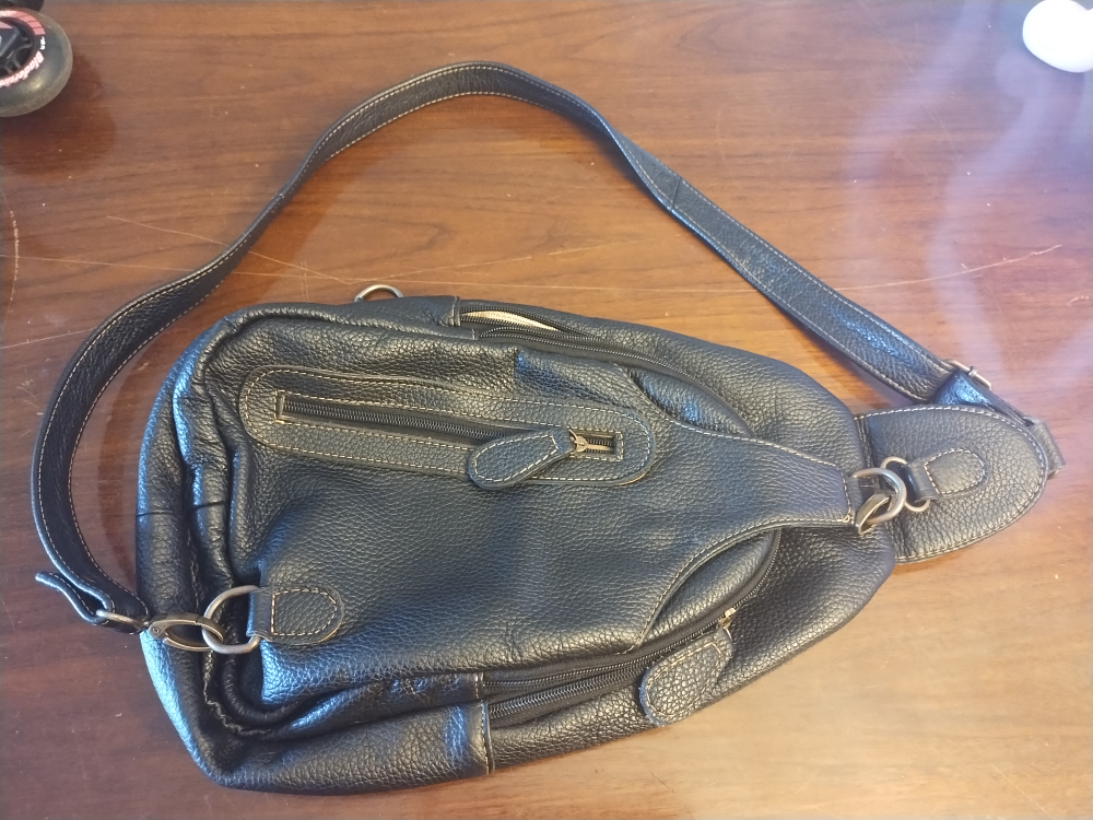 Black Leather Sling Bag - photo 3