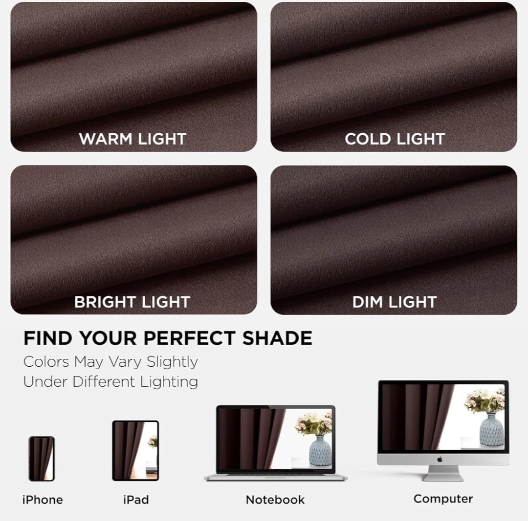 Brown Blackout Curtains - Thermal Insulated - photo 2