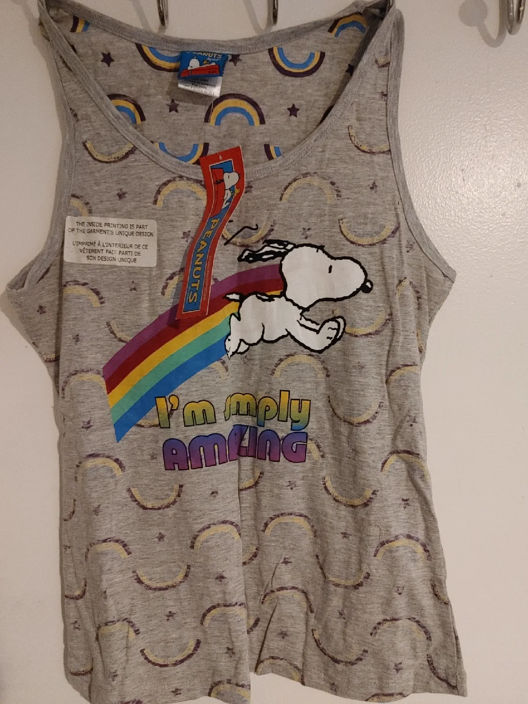 💚VINTAGE SNOOPY PEANUTS TANK TOP WITH TAGS! SIZE M thumbnail