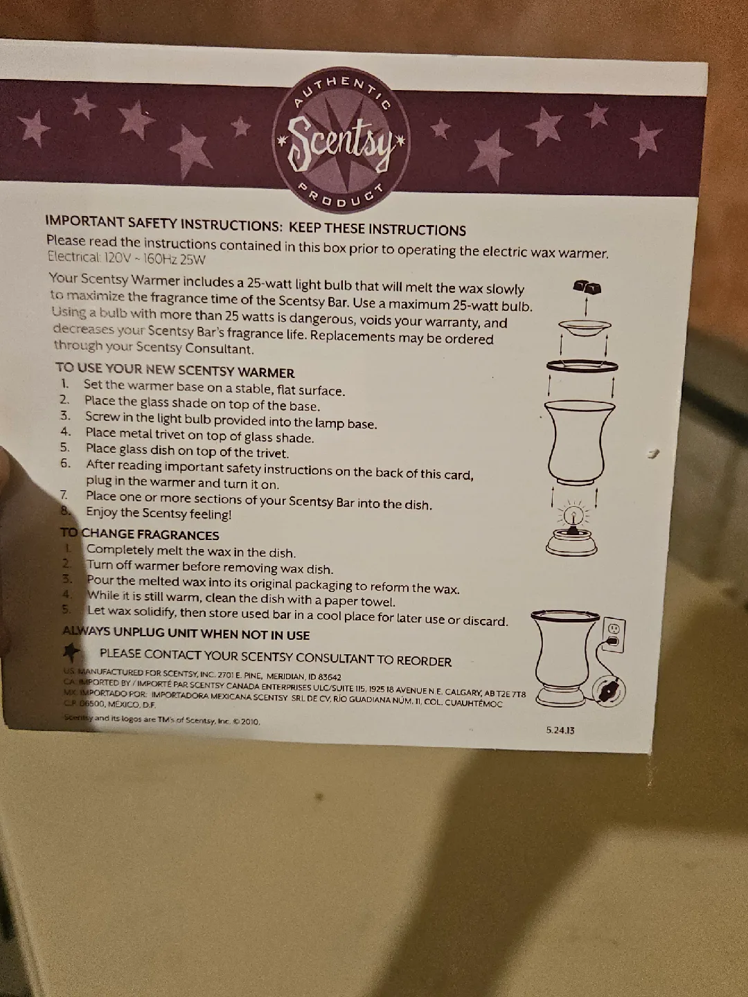 Scentsy Amber Ombré Warmer with base-  New in Box! image indicator(5)