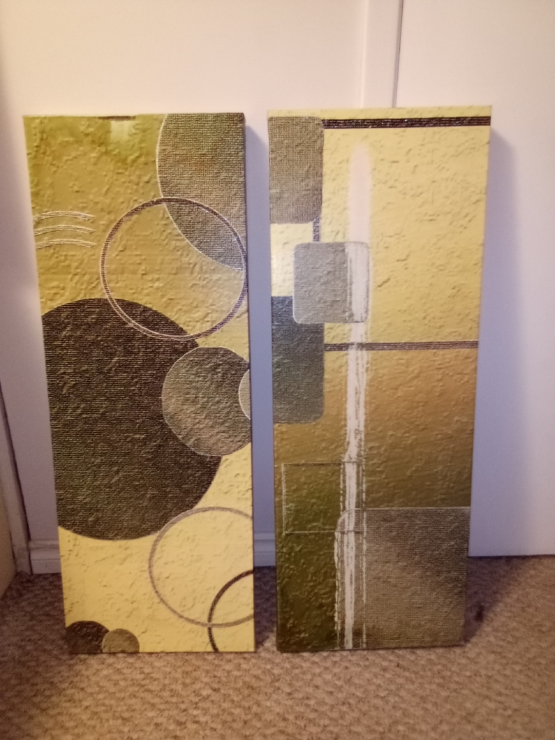 Set of 2 Abstract Wall Art Canvases
