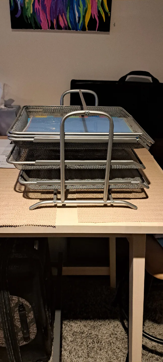 Metal Mesh 3-Tier File Tray Organizer thumbnail