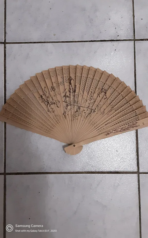 Vintage Hand Fan with Asian Design image indicator(2)