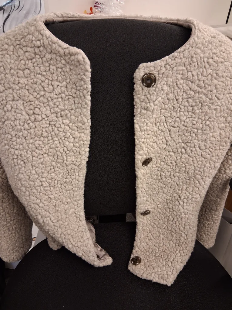 fits small Zara Basic Wool Blend Jacket thumbnail