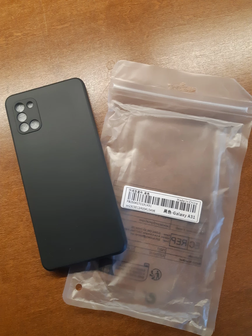 Sleek Black Samsung Galaxy A31 phone case