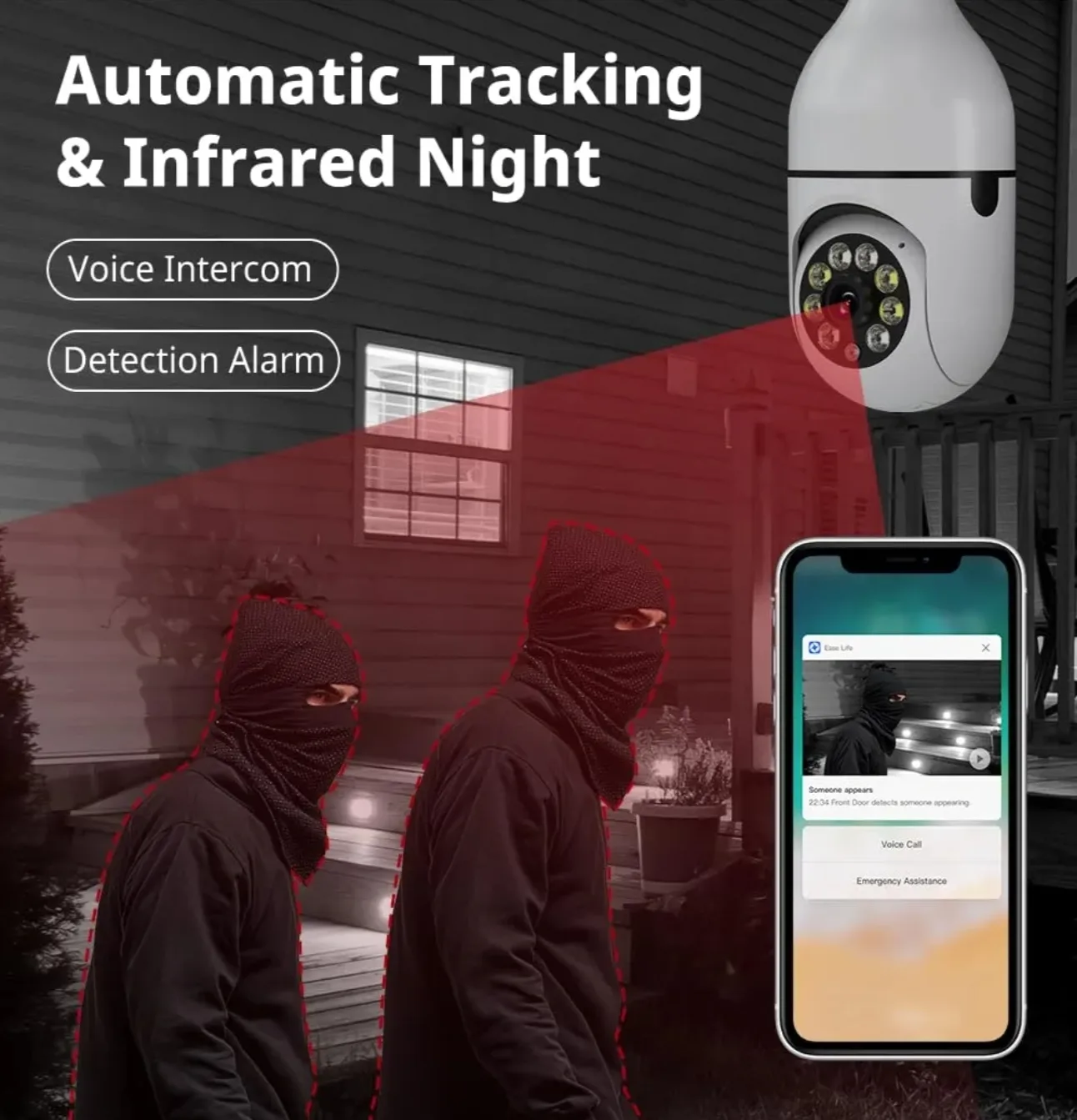 Light Bulb Security Camera - Pan & Tilt image indicator(7)