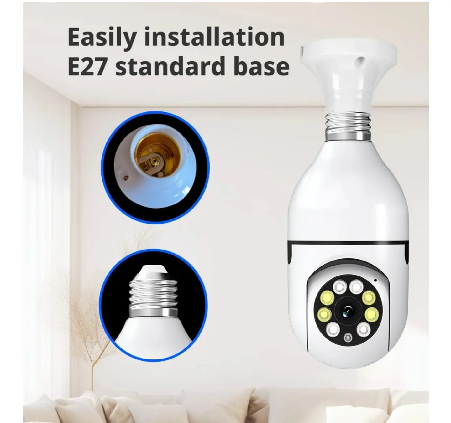 Light Bulb Security Camera - Pan & Tilt image indicator(8)