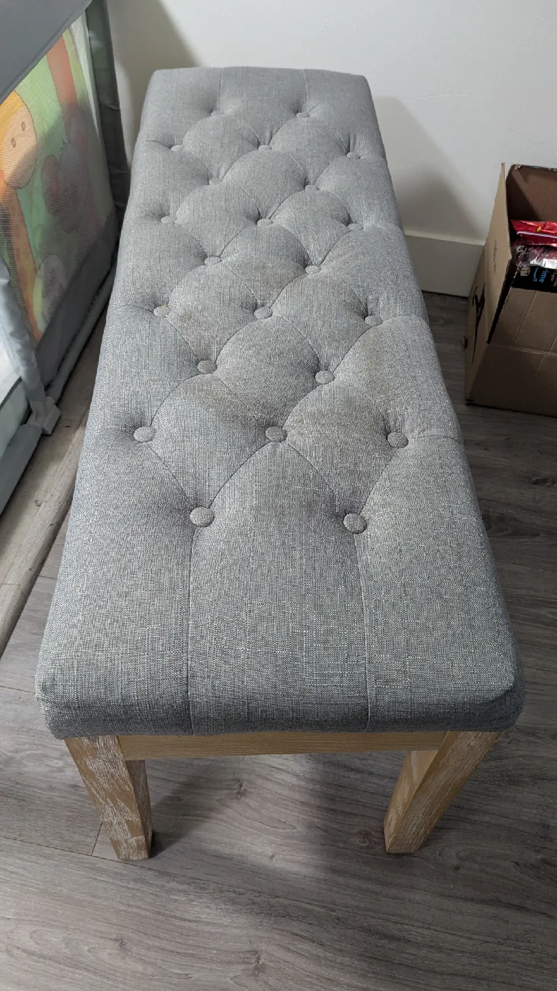 Upholstered Bench - Grey, 47 inches long 🥕 thumbnail