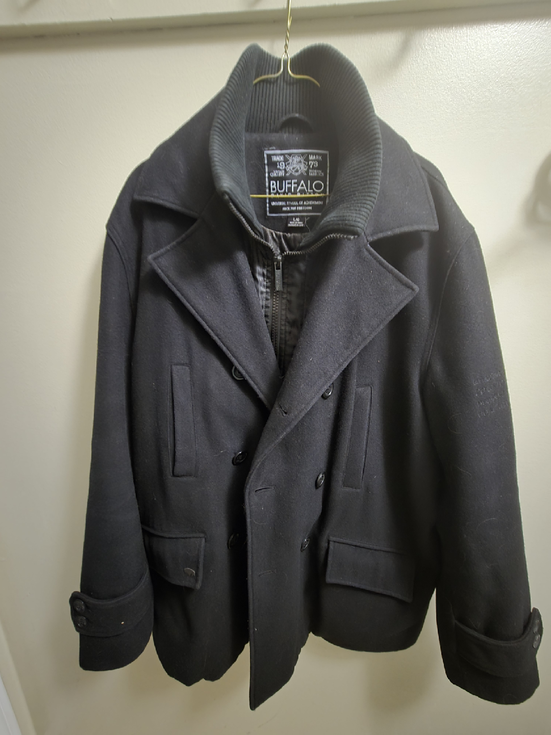 Buffalo David Bitton Black Wool Blend Coat - Size L - photo 4