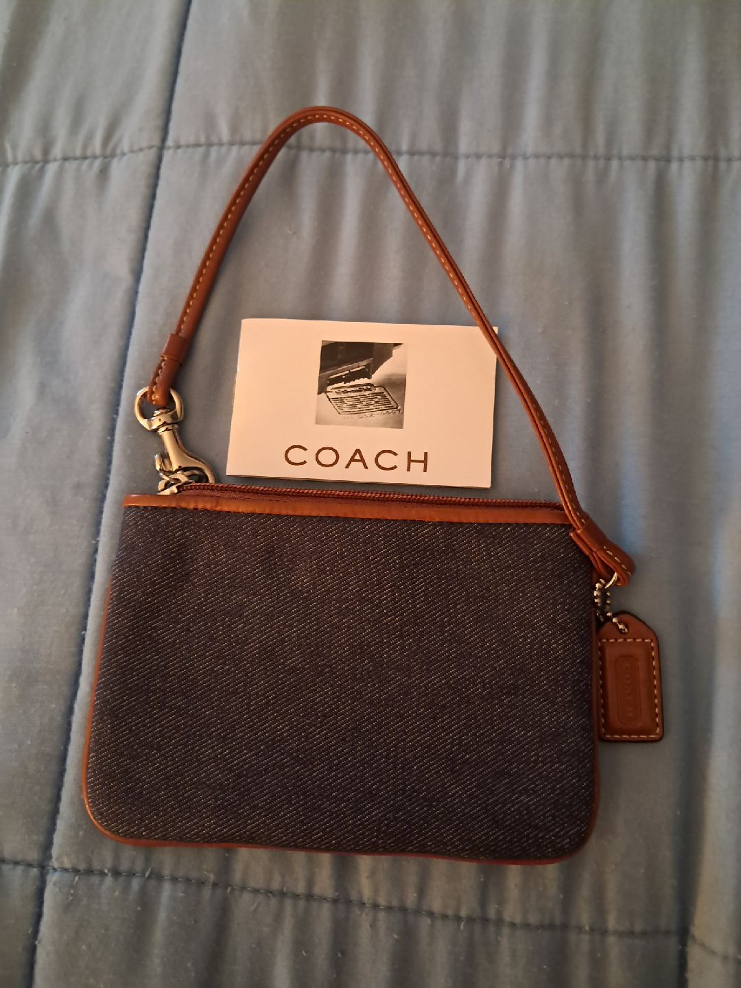 Coach Denim & Leather Wristlet - photo 2