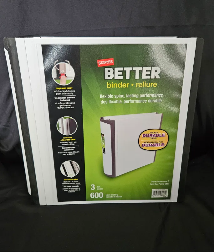Staples Better Binder - 3 Inch white thumbnail