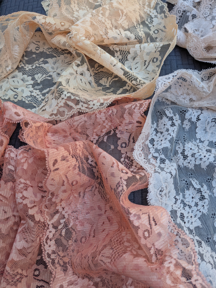 Lace Fabric Pieces - Peach, Cream, White - photo 5