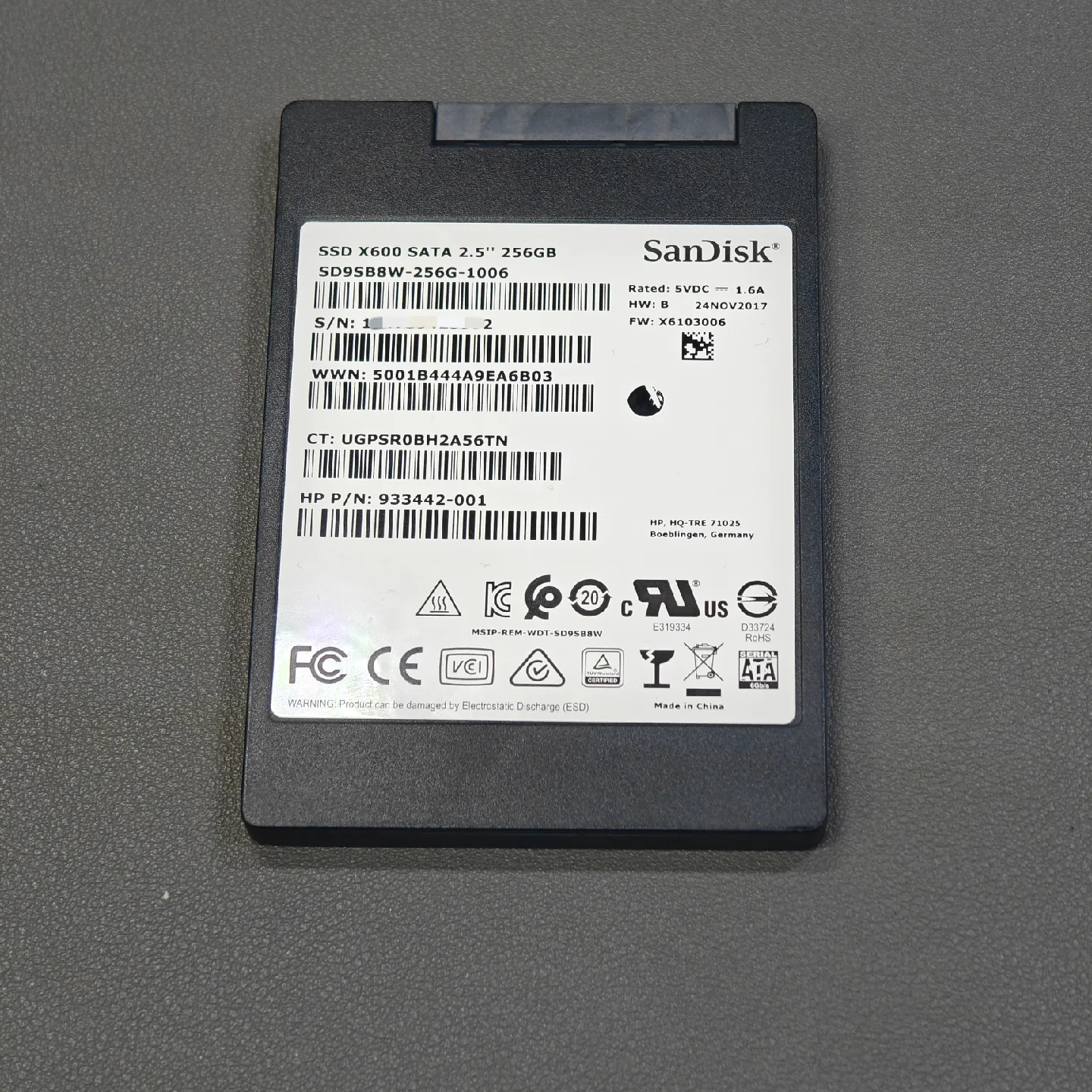 SanDisk X600 256GB SSD thumbnail