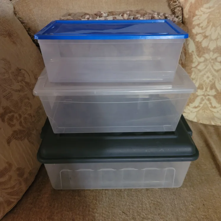 Plastic Storage Bins - Set of 3 thumbnail