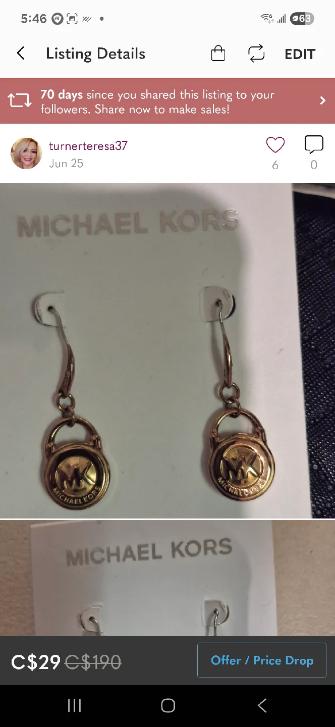 Micheal korrs earings thumbnail