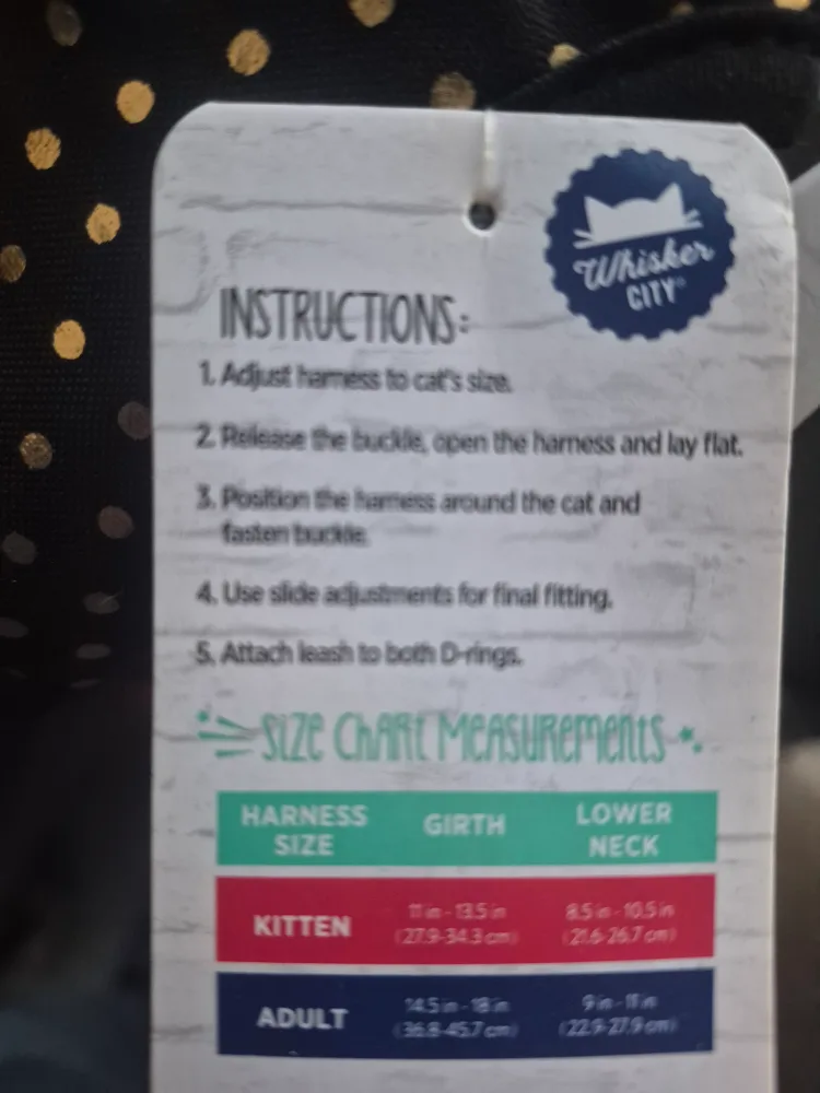 Whiskers City Kitten Cat Vest Harness & Leash - New image indicator(2)