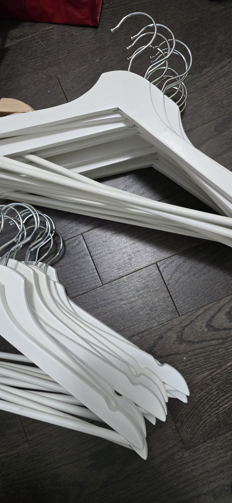 Wooden Clothes Hangers - White & Natural - photo 2