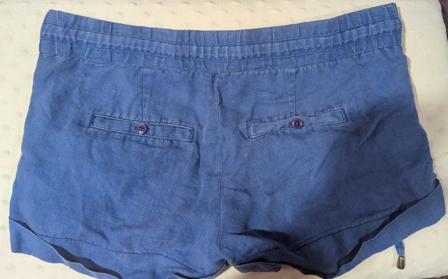 Small Guess Blue Linen Blend Shorts image indicator(2)