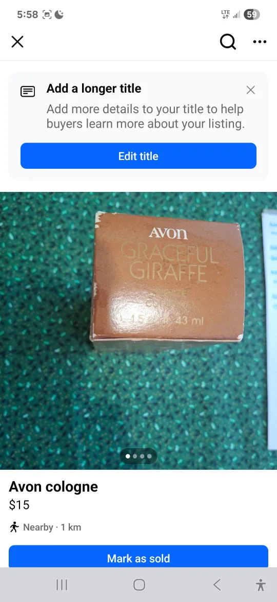 Avon Graceful Giraffe Cologne 1.5 fl oz thumbnail