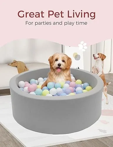 NEW Grey and Pink Pet Ball Pit Playpen 90x30cm thumbnail