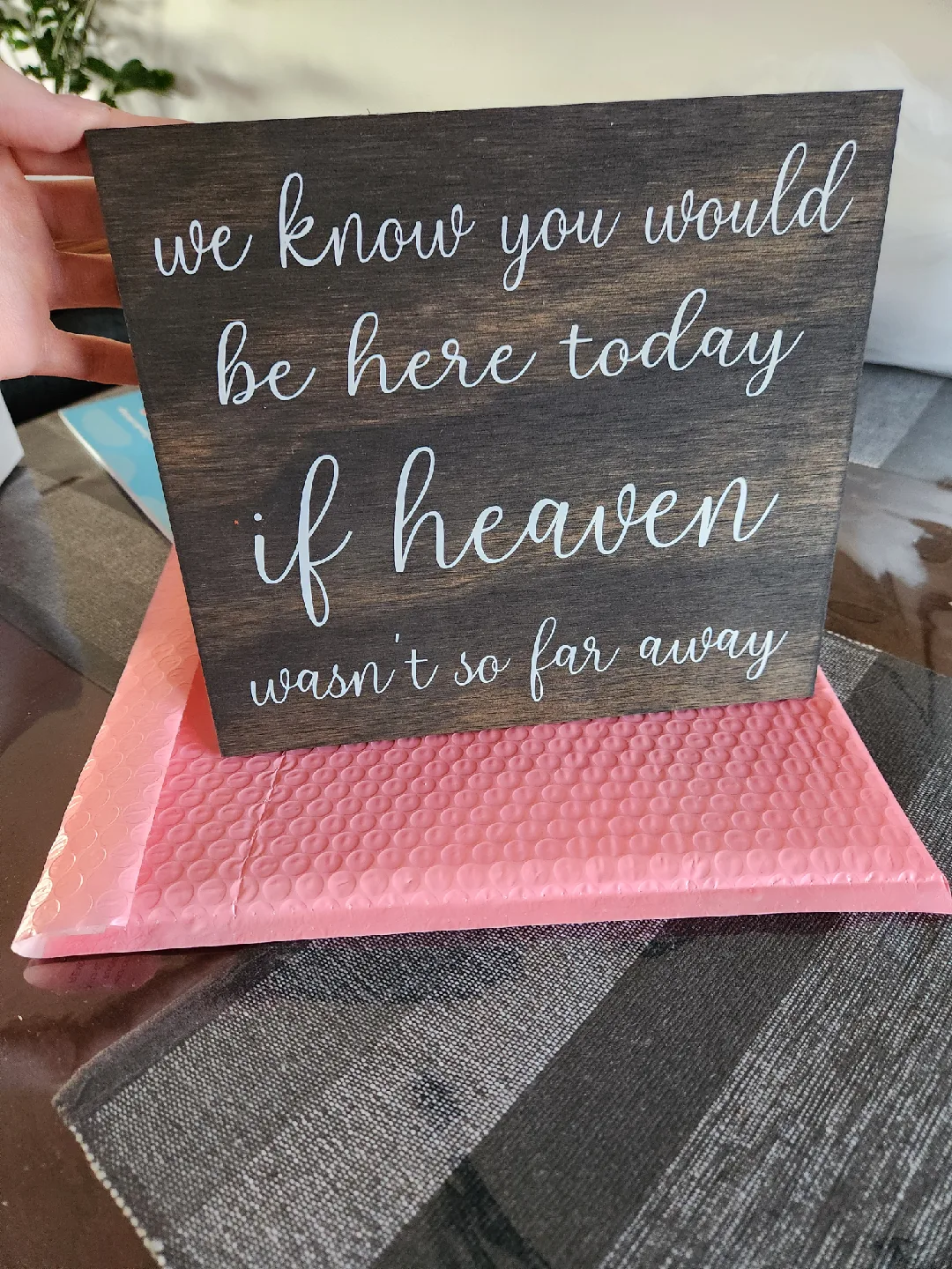 Wooden Memorial Sign - 'If Heaven Wasn't So Far Away' image indicator(2)