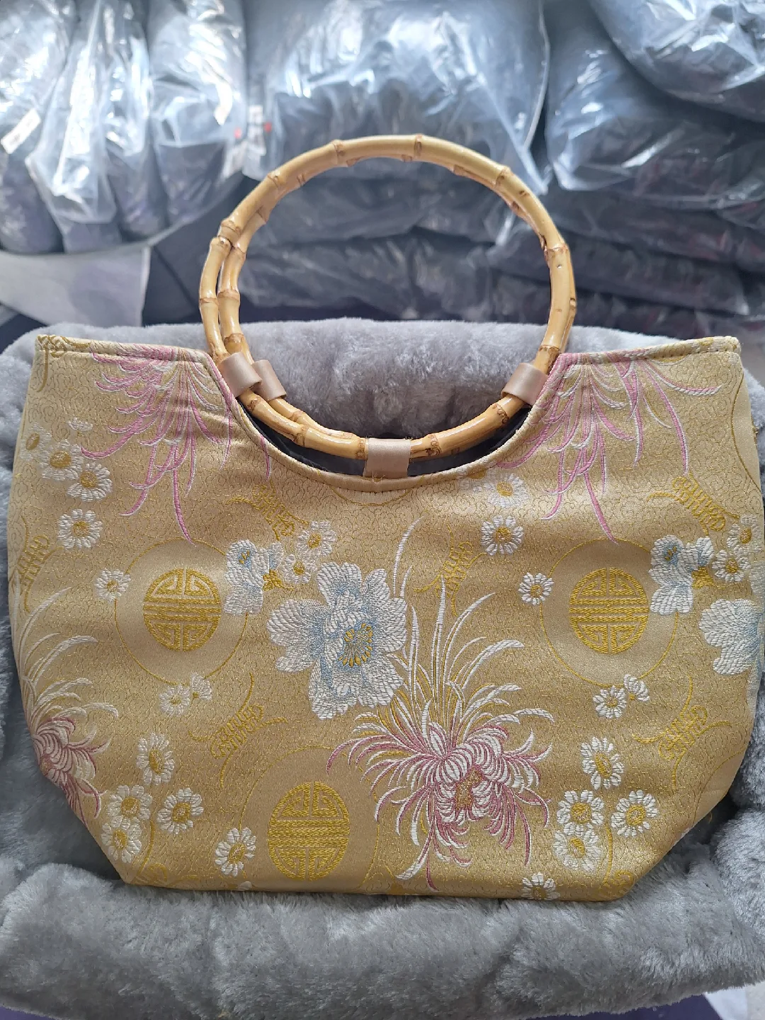 Lace Dress & Floral Handbag with Bamboo Handle 🌼 image indicator(4)