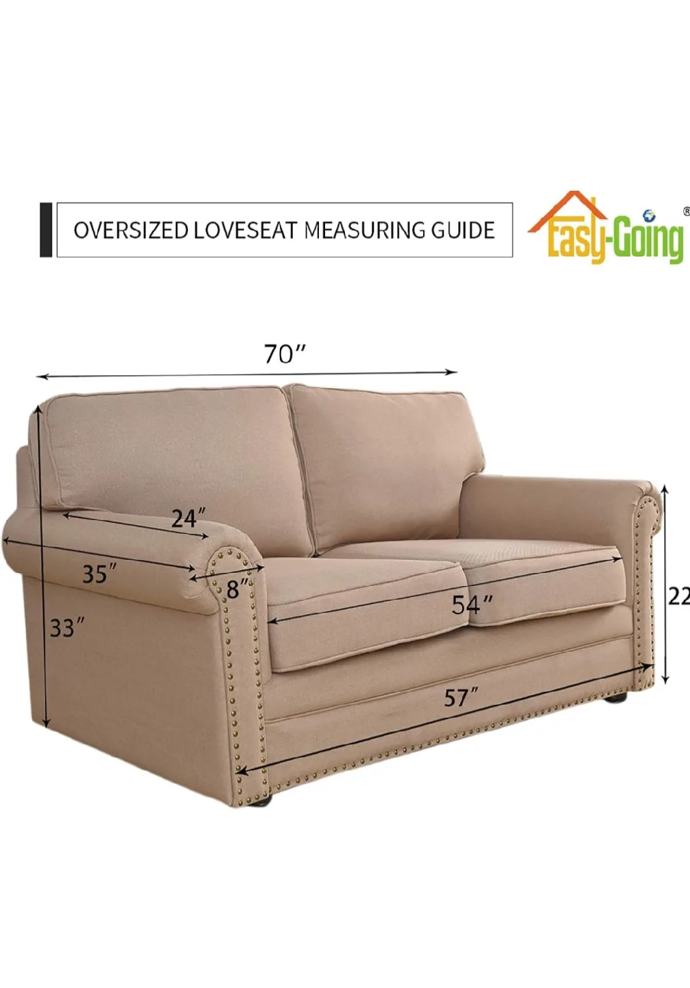 Easy-Going Black Loveseat Sofa Cover - 70 inch image indicator(2)