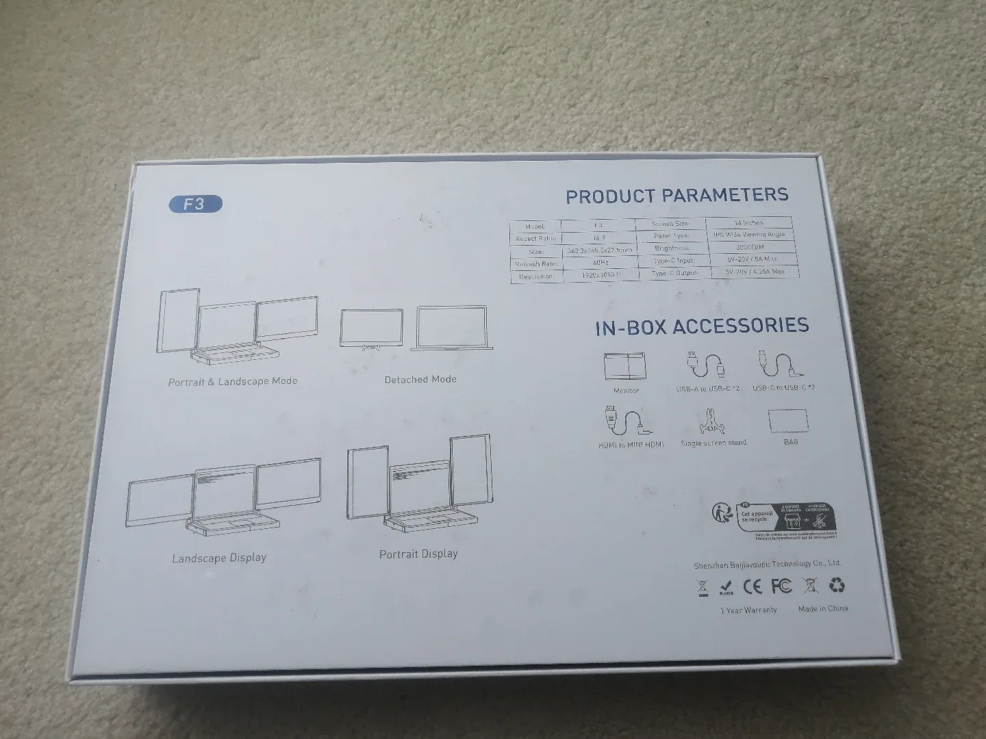 Triple Screen Laptop Screen Extender F3 - New in Box image indicator(3)