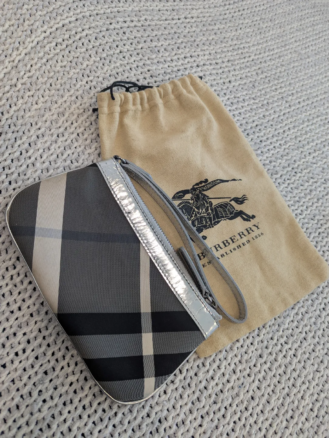 Burberry Plaid Clutch with Dust Bag