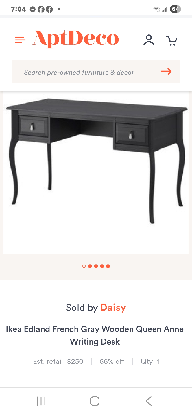 Ikea Edland French Gray Writing Desk - photo 3