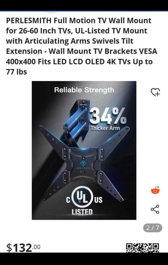 PERLESMITH Full Motion TV Wall Mount 26-60 inch image indicator(7)