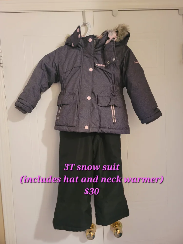 OshKosh 3T Snowsuit - Includes Hat & Neck Warmer
